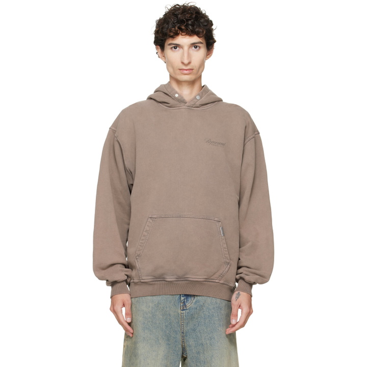 Photo: Represent Brown Printed 'Owners Club' Script Hoodie