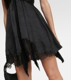 Versace - Lace-trimmed satin minidress