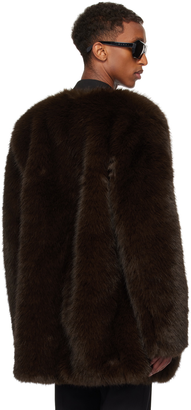 Ernest W. Baker Brown Faux-Fur Coat Ernest W. Baker