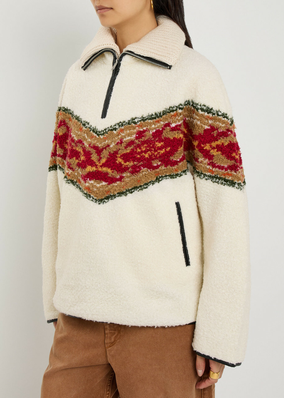 Isabel Marant étoile Marner Jacquard Bouclé Sweatshirt Ecru