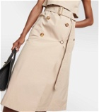 Burberry Double-breasted cotton blend midi dress