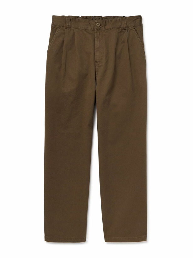 Photo: Carhartt WIP - Marv Tapered Pleated Stone-Washed Cotton-Twill Trousers - Brown