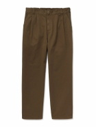 Carhartt WIP - Marv Tapered Pleated Stone-Washed Cotton-Twill Trousers - Brown