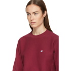 Champion Reverse Weave Burgundy Small Logo Sweatshirt