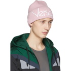 Versace Pink Wool Logo Beanie