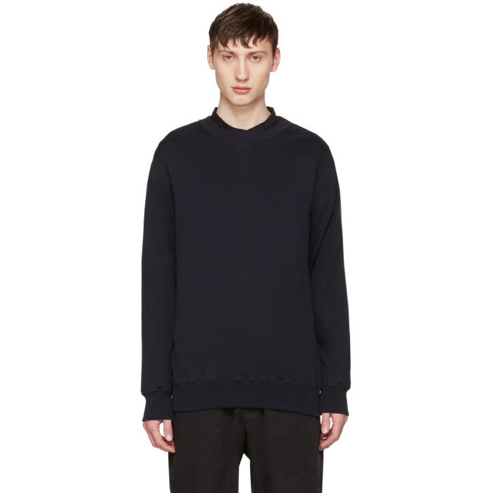 Photo: Sacai Navy Cotton and Cashmere Pullover