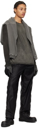 AMOMENTO Gray Oversized Long Sleeve T-Shirt