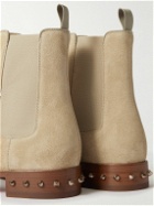 Christian Louboutin - So Samson Studded Suede Chelsea Boots - Neutrals