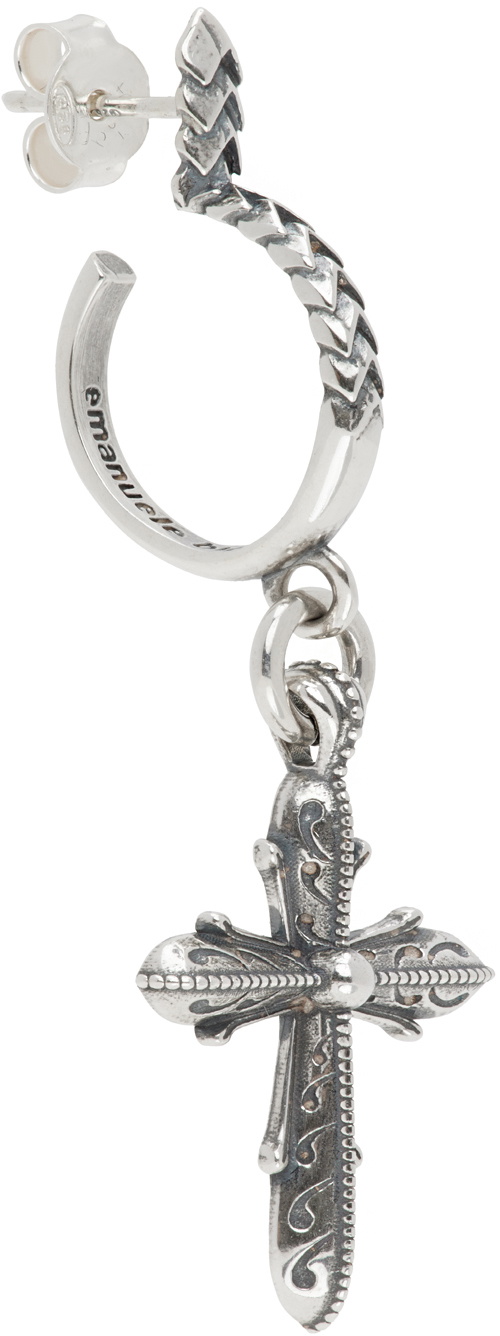 イヤリング emanuele bicocchi EARRING NEW CROSS SINGLE (DGEC2 SILVER) Sterling Silver Avelli Cross Earring | EMANUELE BICOCCHI
