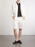 Rubinacci - Straight-Leg Pleated Cotton Shorts - White