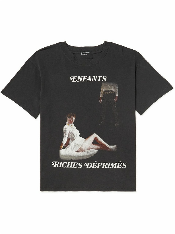 Photo: Enfants Riches Déprimés - Printed Cotton-Jersey T-Shirt - Black