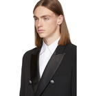 Balmain Black Satin Double-Breasted Blazer