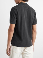 Drake's - Stone-Washed Cotton-Piqué Polo Shirt - Black