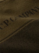 C.P. Company - Logo-Jacquard Garment-Dyed Wool Coat - Green