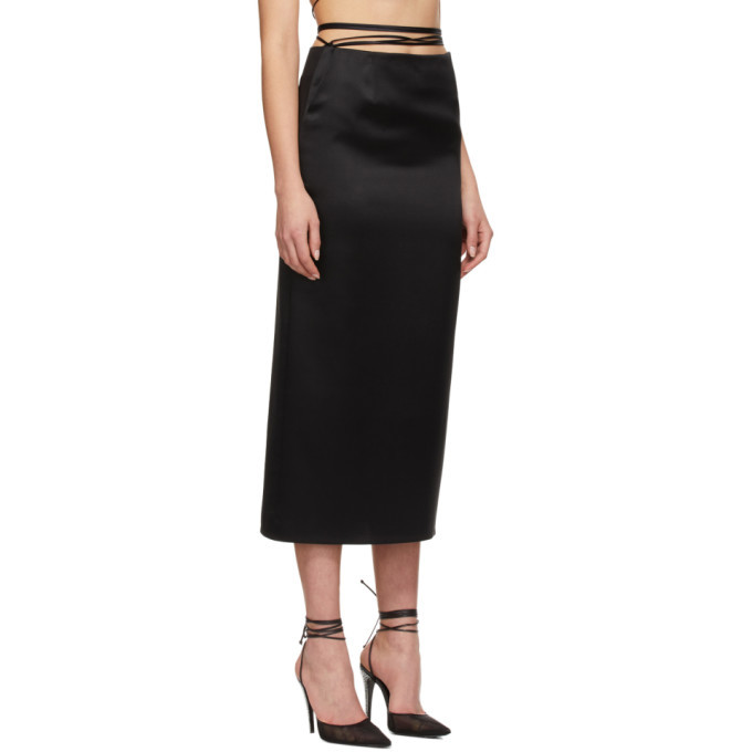 Magda Butrym Black Silk Tie Waist Skirt Magda Butrym
