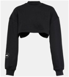 Adidas by Stella McCartney Cropped cotton jersey sweatshirt