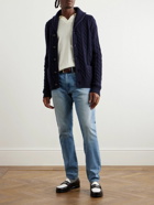 Polo Ralph Lauren - Shawl-Collar Cable-Knit Wool and Cashmere-Blend Cardigan - Blue