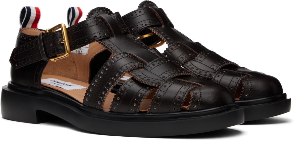 Thom Browne Brown Classic Calf Leather Fisherman Sandals 