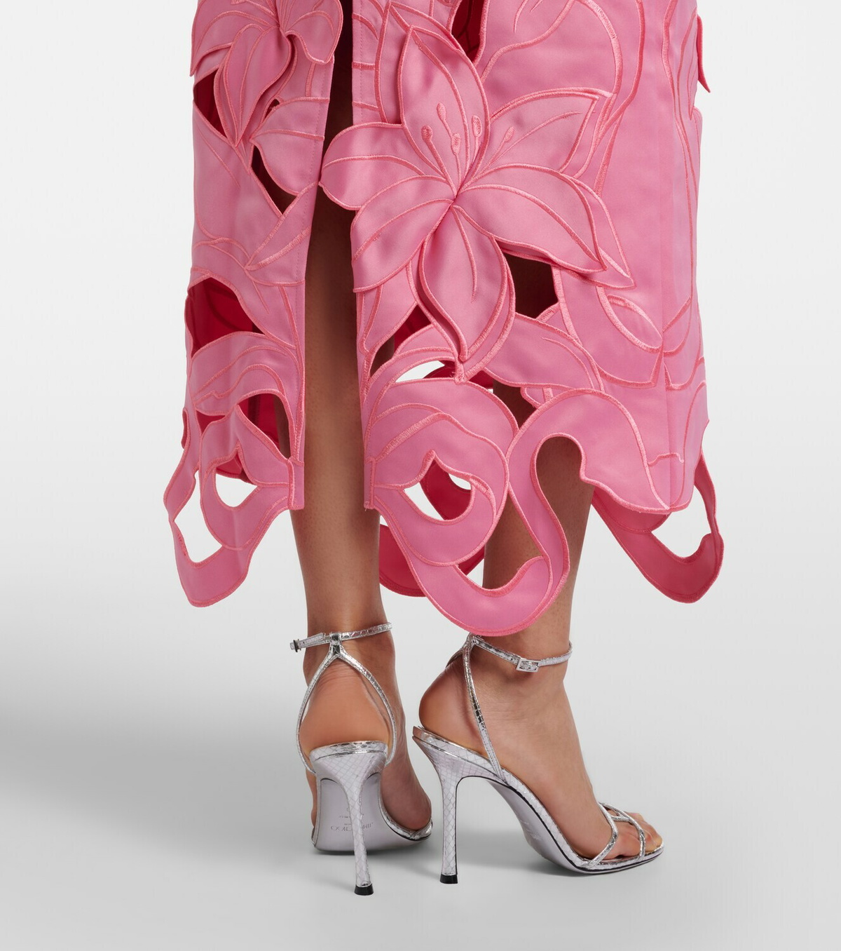 Leo Lin Rayna floral-appliqué bustier gown