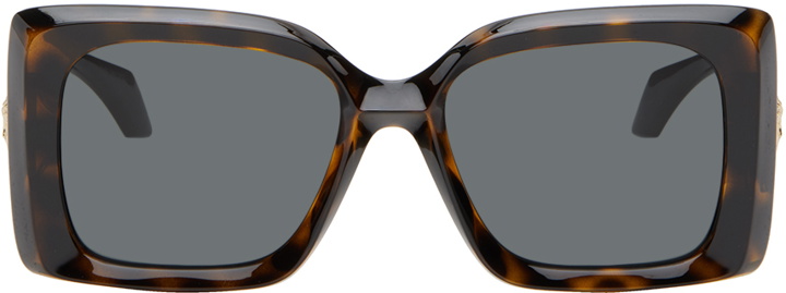 Photo: Versace Brown Medusa Plaque Irregular Sunglasses