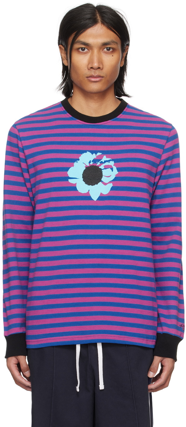 Noah Pink & Blue The Cure Striped Long Sleeve T-Shirt Noah NYC