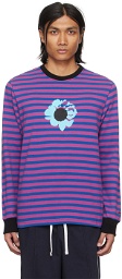 Noah Pink & Blue The Cure Striped Long Sleeve T-Shirt