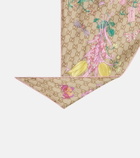 Gucci GG floral silk scarf