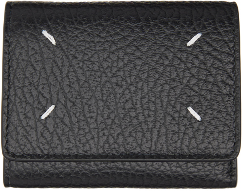 Maison Margiela Black Four Stitches Trifold Wallet Maison Margiela