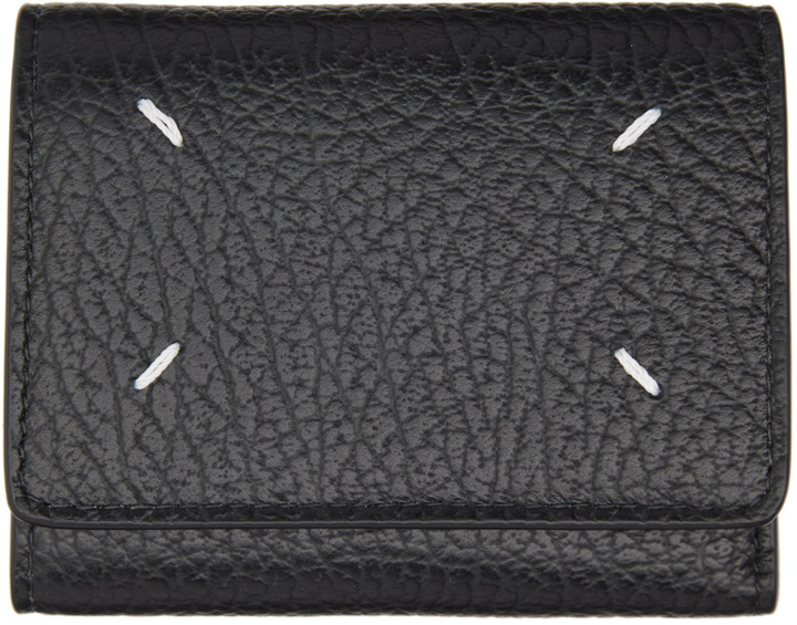 Photo: Maison Margiela Black Four Stitches Trifold Wallet