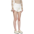 JW Anderson Off-White Denim Flared Cuff Shorts