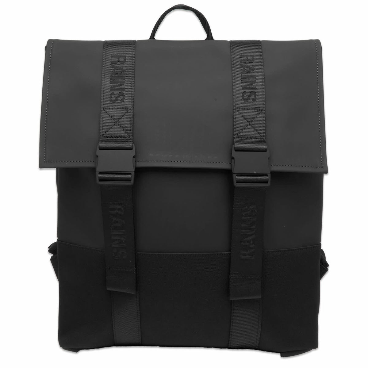 Rains Black Messenger Backpack Rains® Trail Rolltop Messenger Bag in Black for $175 | Free  main image 4