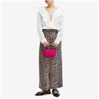 GANNI Women's Print Denim Maxi Slit Skirt in Leopard