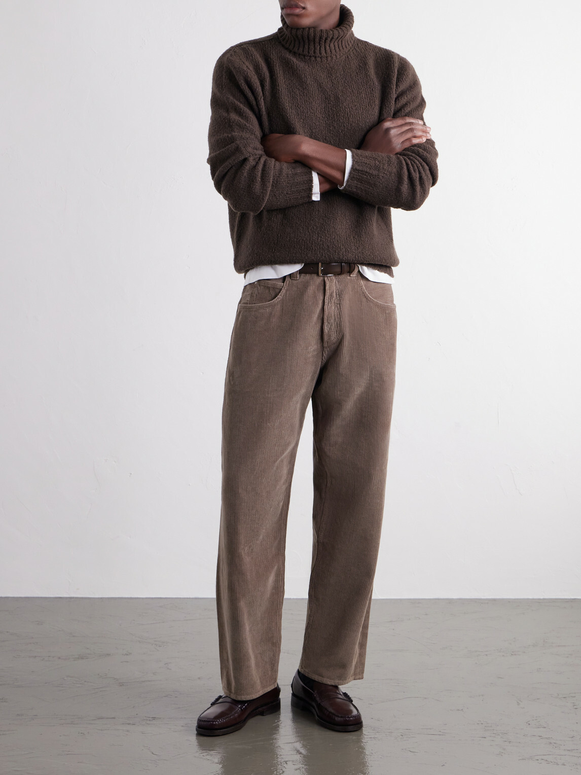 De Bonne Facture - Wool-Bouclé Rollneck Sweater - Brown