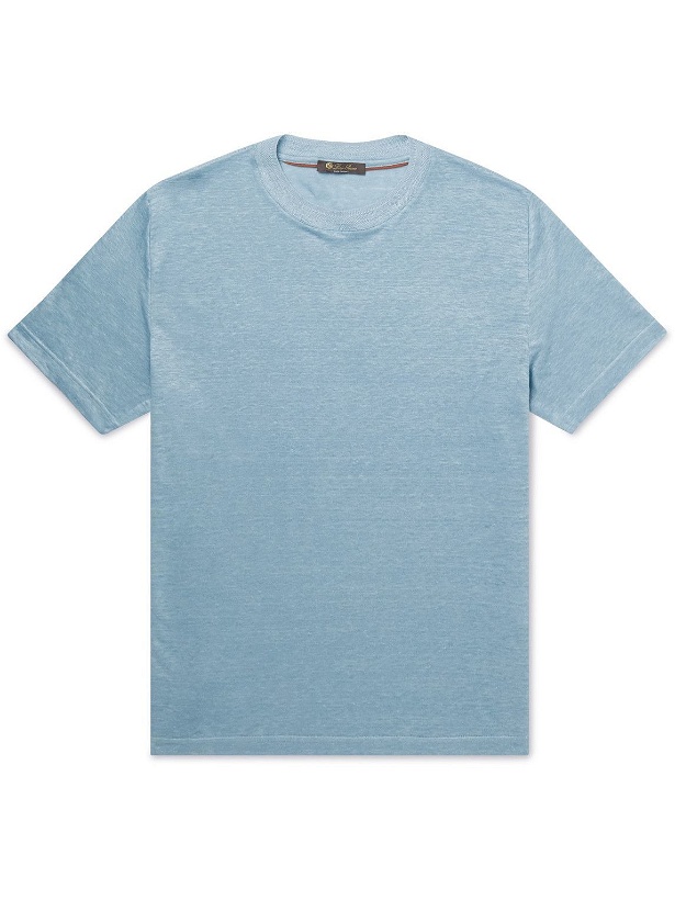 Photo: Loro Piana - Linen T-Shirt - Blue