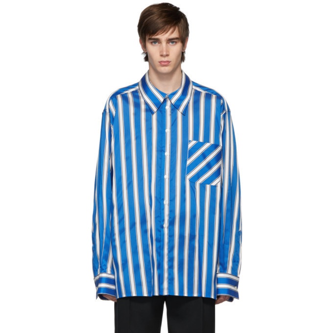 Photo: Botter Blue and White Stripe Side Label Shirt