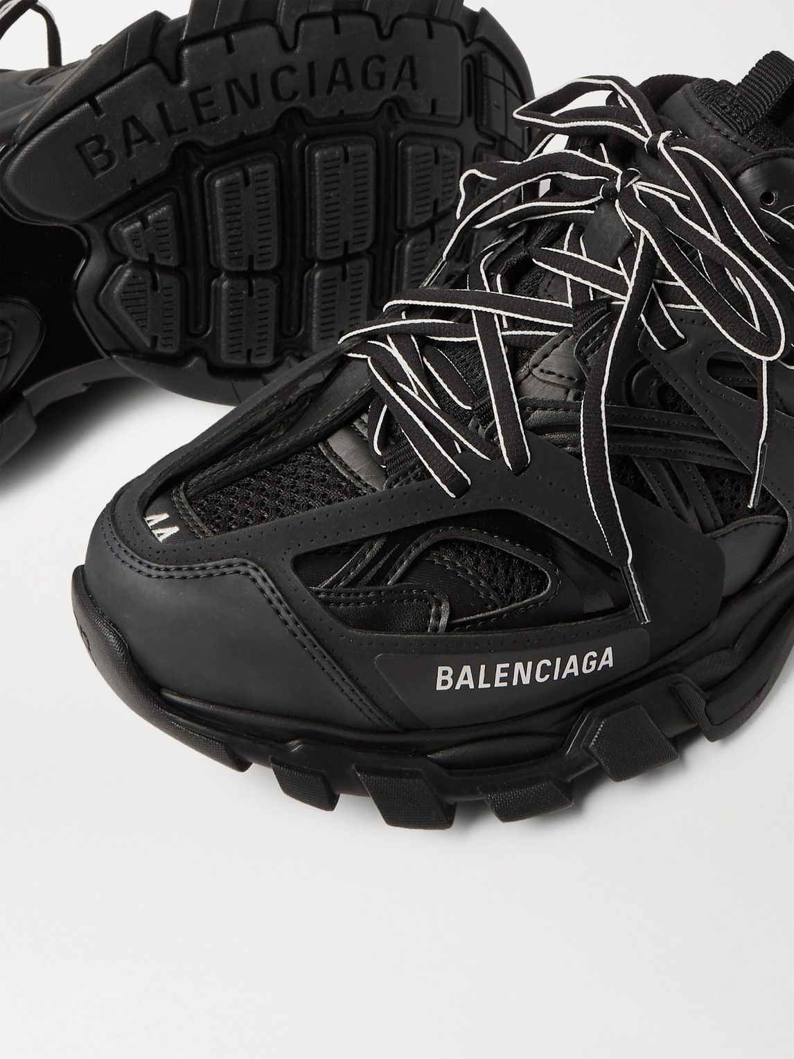 Balenciaga - Track Nylon, Mesh and Rubber Sneakers - Black