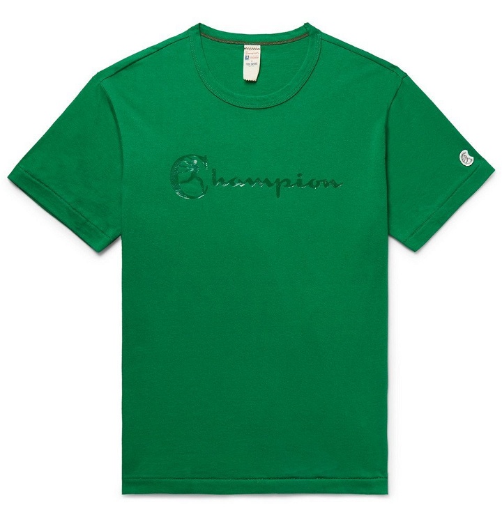 Photo: Todd Snyder Champion - Logo-Print Cotton-Jersey T-Shirt - Green