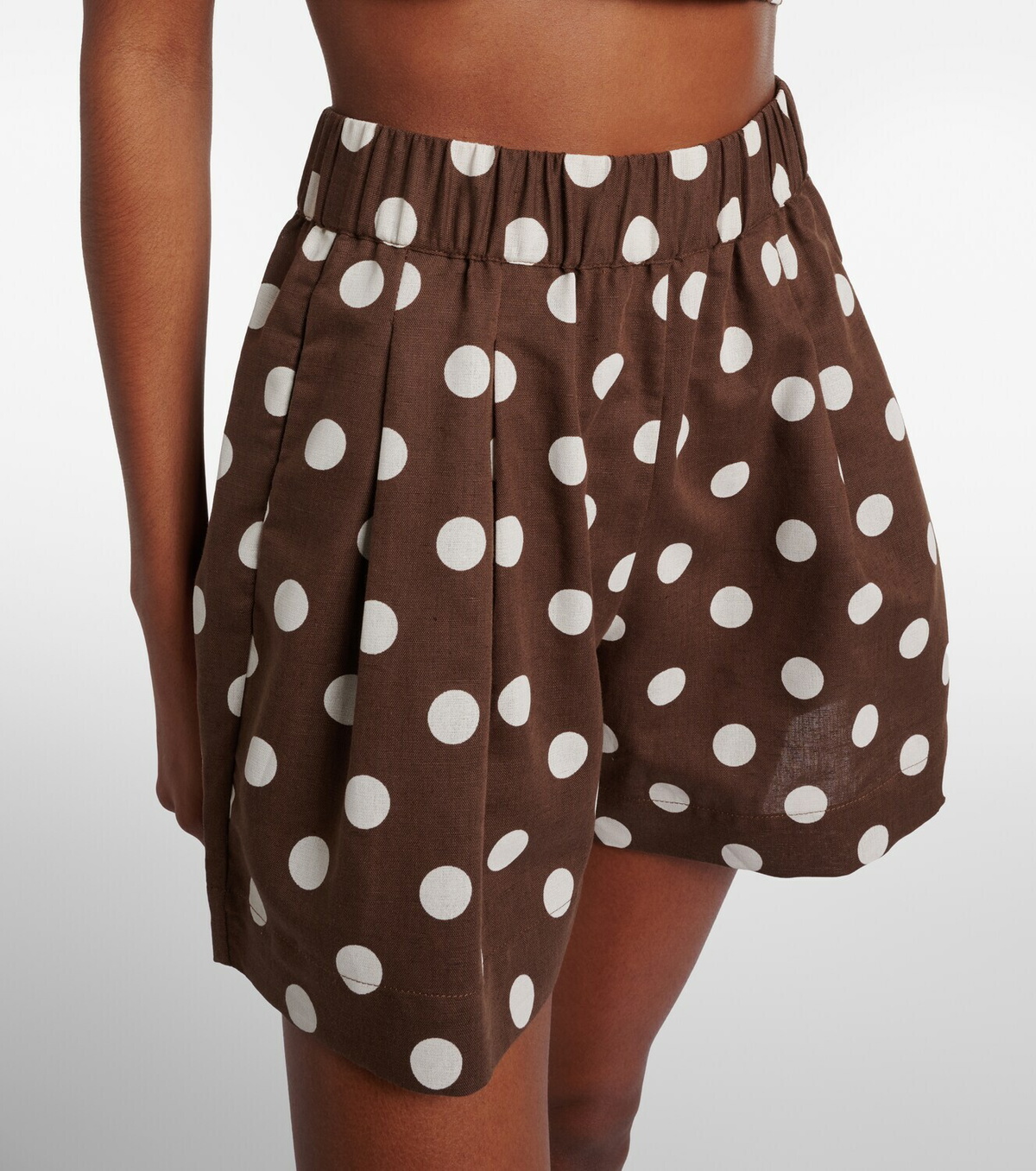 Asceno Zurich polka-dot linen and cotton shorts