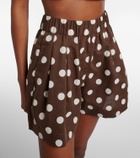 Asceno Zurich polka-dot linen and cotton shorts