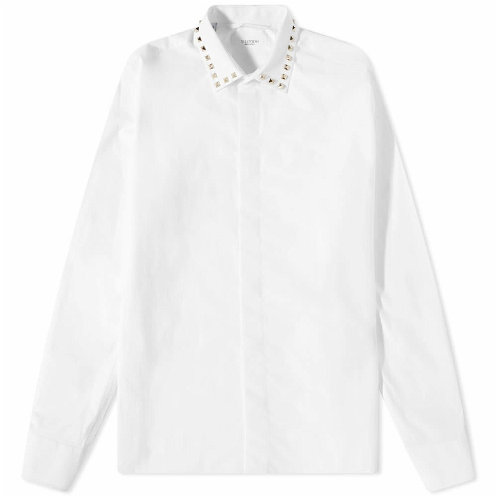 Photo: Valentino Men's Rockstud Poplin Shirt in White