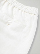 Ralph Lauren Purple label - Dorset Straight-Leg Silk and Linen-Blend Drawstring Shorts - Neutrals