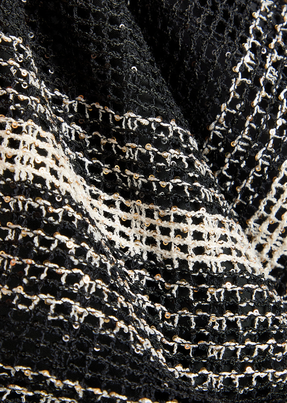 Missoni Striped Open-back Mesh Swimsuit White And Black
