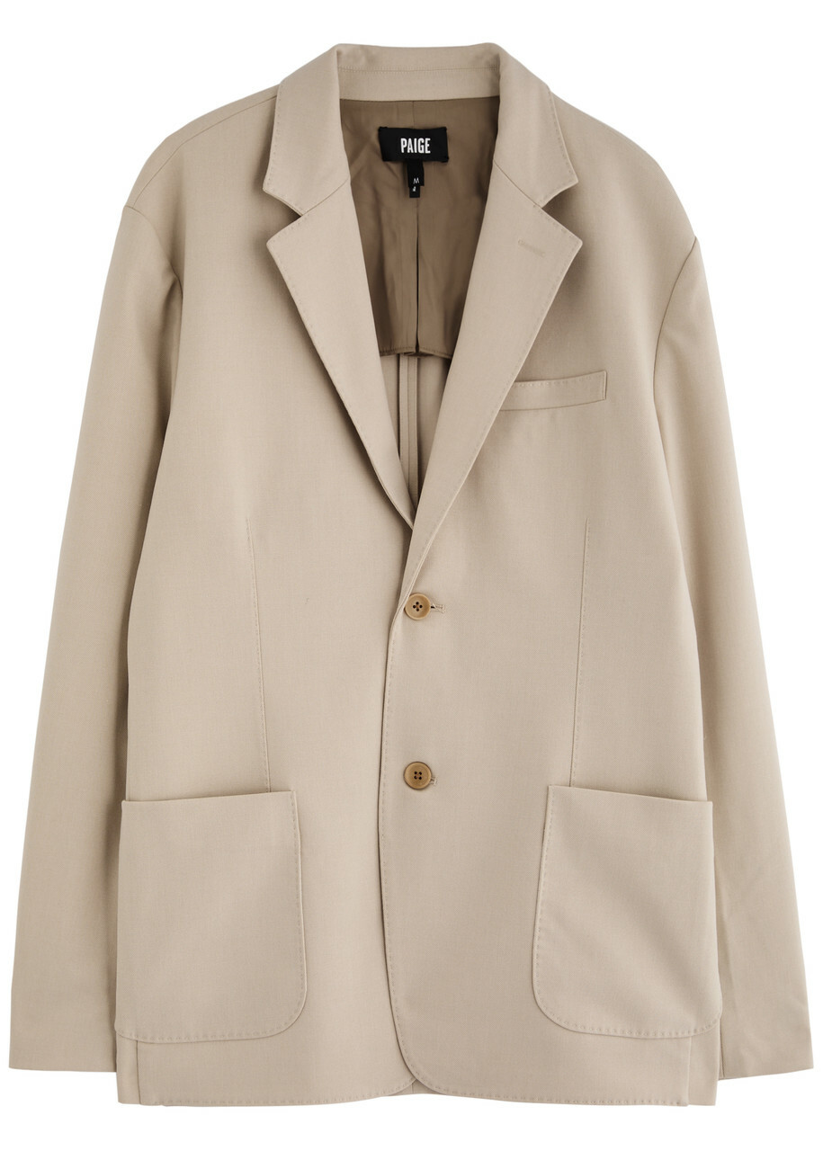 Paige McMillan Jersey-twill Blazer Ecru