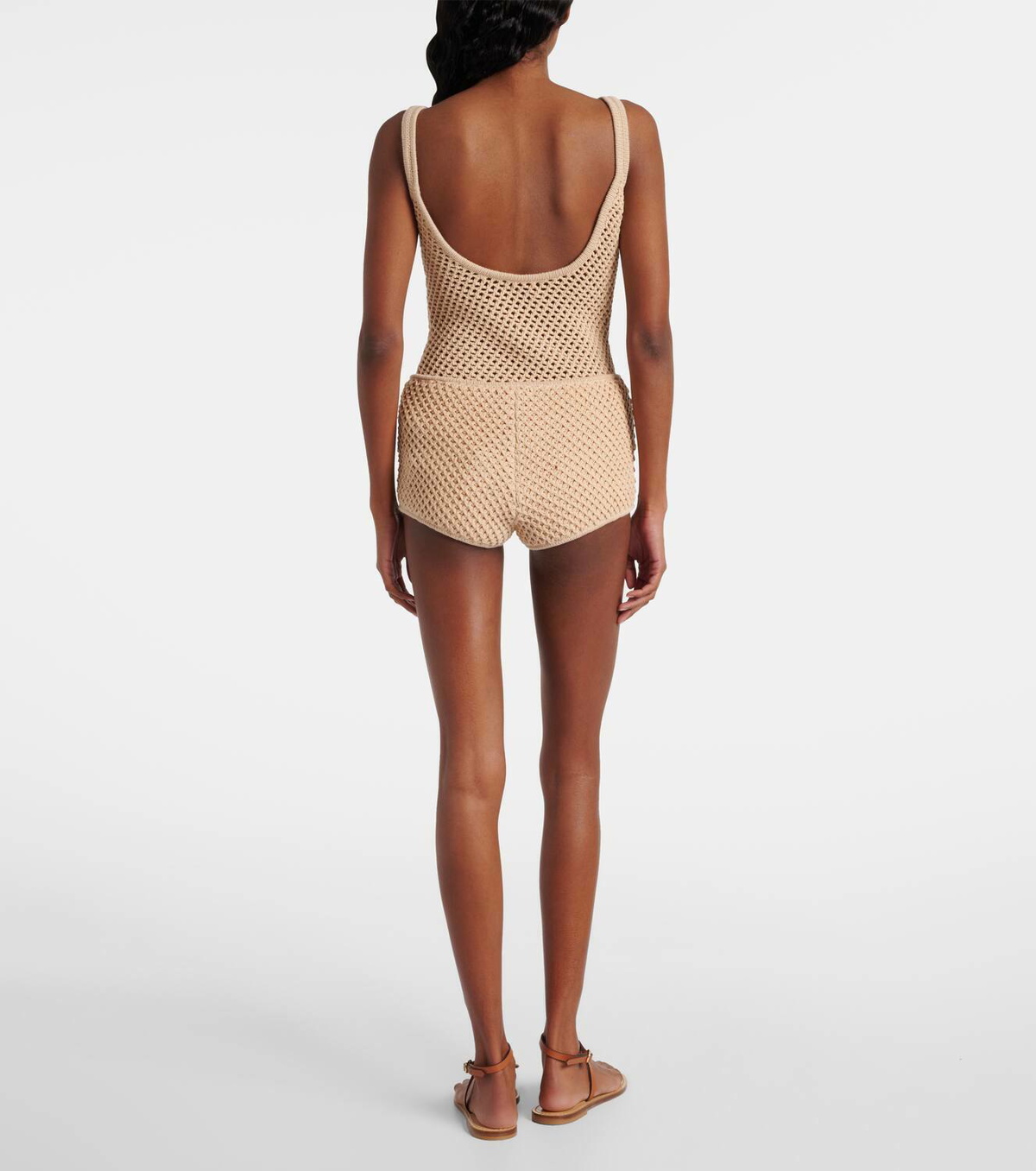 Elie Saab Crochet cotton-blend shorts