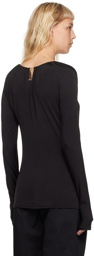 Victoria Beckham Black Cutout Long Sleeve T-Shirt