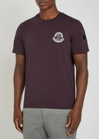 Moncler Badge Printed Cotton T-shirt Purple