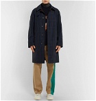 Lanvin - Reversible Checked Shell and Cotton-Twill Raincoat - Men - Navy