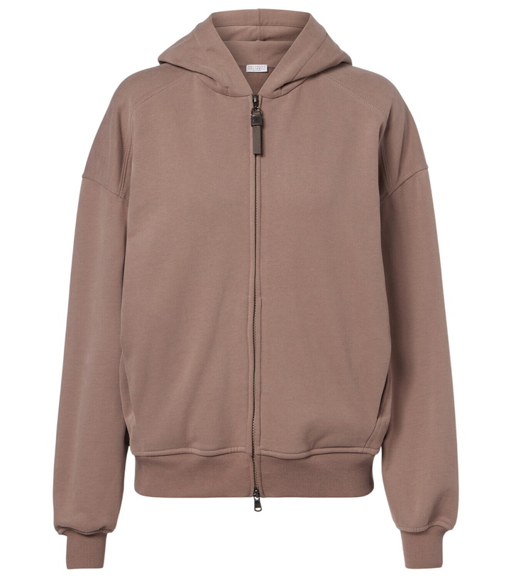 Photo: Brunello Cucinelli Cotton jersey zip-up hoodie