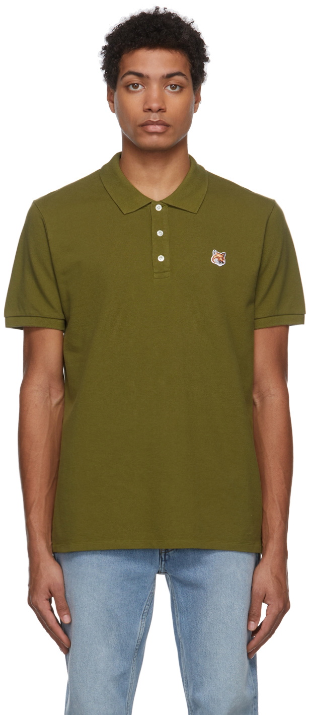 Maison Kitsuné Green Fox Head Patch Classic Polo Maison Kitsune