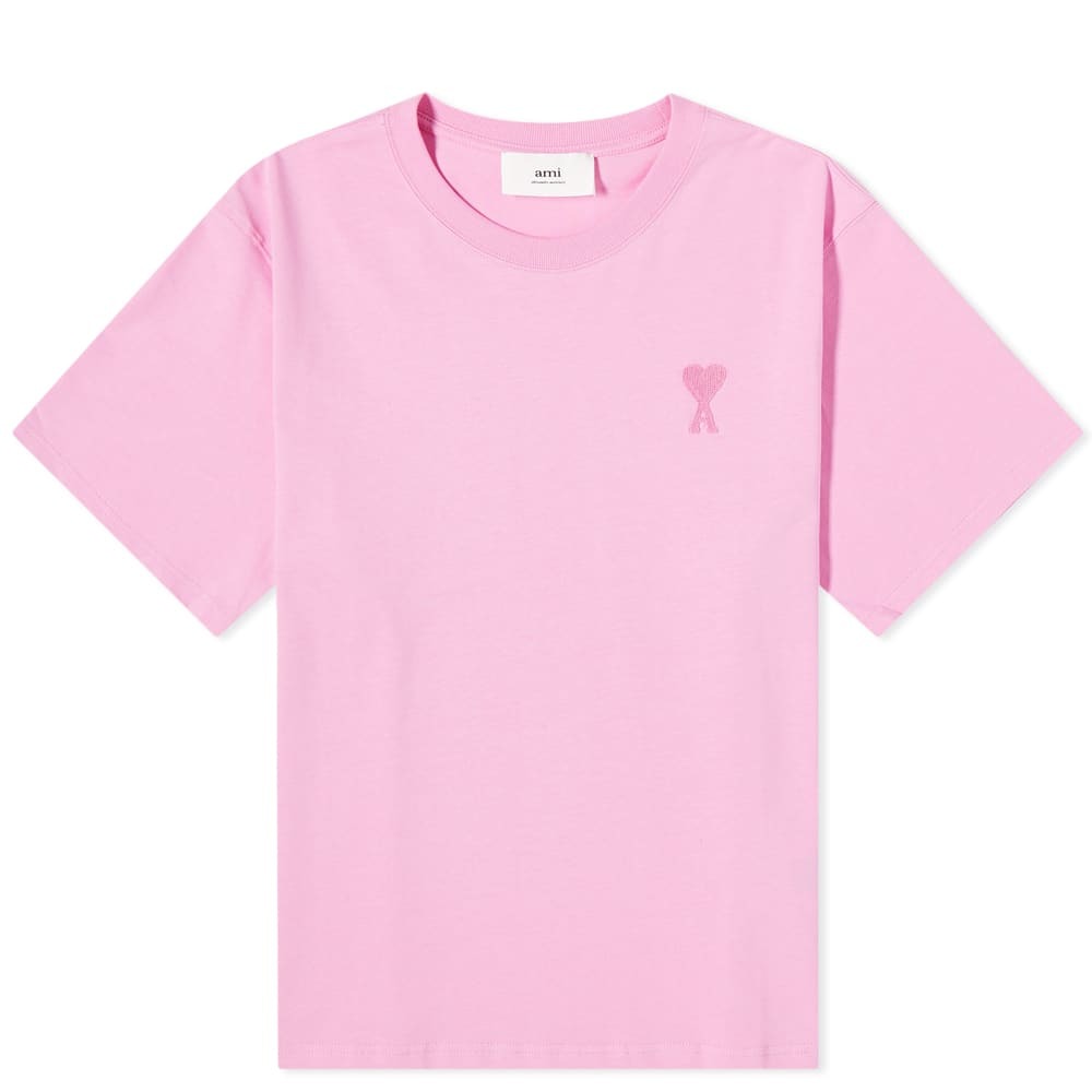 AMI Women's Tonal De Coeur T-Shirt in Candy Pink AMI
